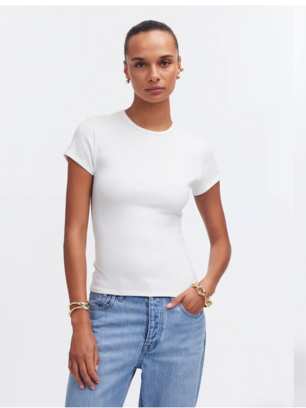 Madewell Top XS Baby Tee White